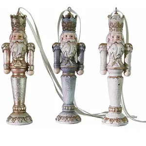 LOBERON Lot de 3 décorations à suspendre Niquel, multicolore (12cm) pas cher