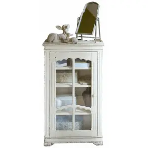LOBERON Armoire Querisette, blanc vieilli (42 x 60 x 101cm) pas cher