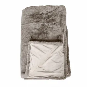 LOBERON Plaid Brisvento, taupe (140 x 160cm) pas cher
