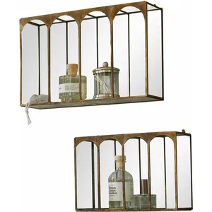 LOBERON Lot de 2 étagères murales Jaelani, transparent (10 x 41 x 27cm) pas cher