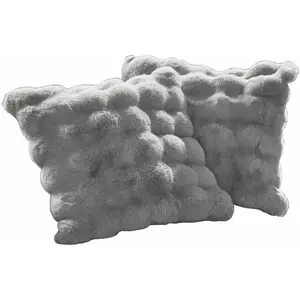 LOBERON Lot de 2 housses de coussins Zalina, gris (50 x 50cm) pas cher