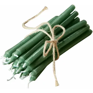 LOBERON Lot de 20 bougies Lysarion, vert (1.5 x 18cm) pas cher