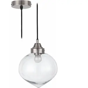 LOBERON Suspension Lunariello, transparent/argenté (27cm) pas cher