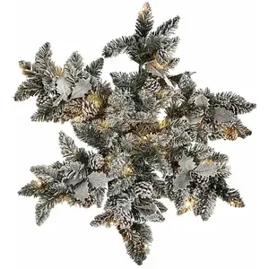 LOBERON Flocon de neige à LED Azimara, vert/blanc (75 x 14 x 75cm)