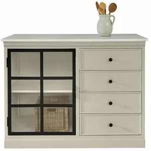 Comparateur de prix : LOBERON Buffet Orlévine, gris (65 x 116.5 x 90.5cm)