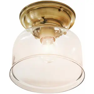 LOBERON Plafonnier Amélor, laiton vieilli/transparent (20 x 19.5cm) pas cher