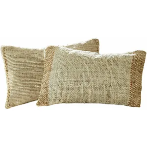 LOBERON Lot de 2 housses de coussins Estelune, beige/marron (60 x 40cm)Vendu parloberon