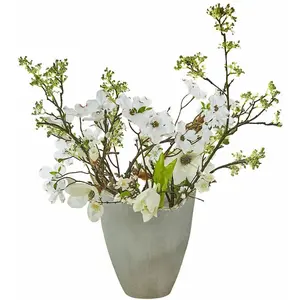 LOBERON Vase Yasillo, gris/argenté (20 x 26 x 27cm)