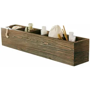 LOBERON Étagère murale Katelac, marron (15 x 75 x 15cm)