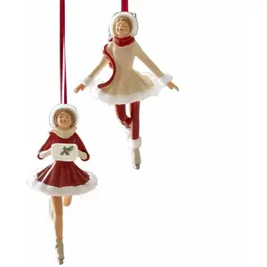 Comparateur de prix : Loberon Lot de 2 décorations à Suspendre Sylphelle -  ervená/bílá/zelená