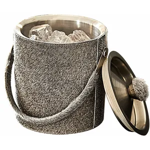 LOBERON Seau à glaçons Gavrelle, gris (19cm) pas cher