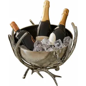 LOBERON Seau à champagne Amirak, argenté vieilli (32cm) pas cher