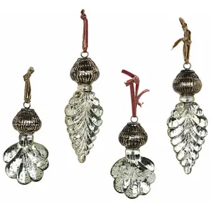 LOBERON Lot de 4 décorations à suspendre Géraudet, bronze (18cm) pas cher
