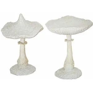 LOBERON Lot de 2 champignons décoratifs Viresto, blanc (10cm)Vendu parloberon