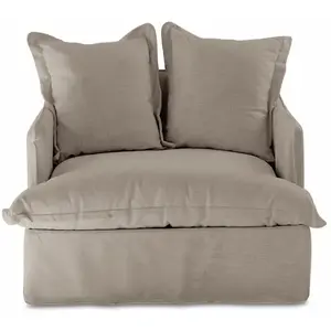 Comparateur de prix : LOBERON Fauteuil avec repose-pieds Avignon, gris (104 x 104 x 75cm)