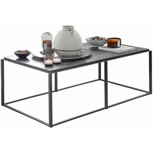 Comparateur de prix : LOBERON Table basse Lumesto, noir (70 x 120 x 42cm)