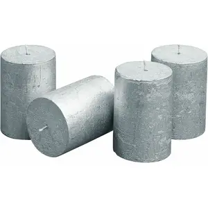 LOBERON Lot de 4 bougies Virrans, argenté (8cm) pas cher