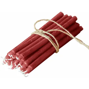 LOBERON Lot de 20 bougies Lysarion, rouge (1.5 x 18cm) pas cher