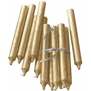 LOBERON Lot de 20 bougies Lysarion, or (1.5 x 18cm) pas cher