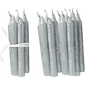 Comparateur de prix : LOBERON Lot de 20 bougies Noufa, argenté (10cm)
