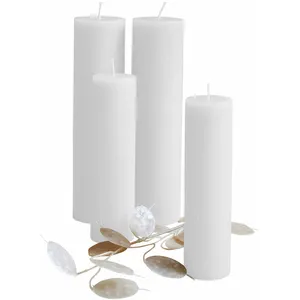 LOBERON Lot de 4 bougies Avinal, crème (20cm) pas cher
