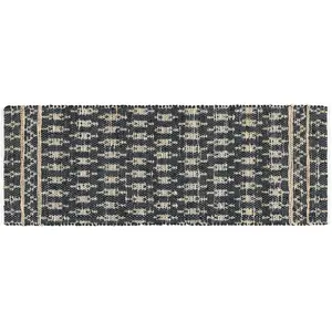 LOBERON Tapis long Frizzy, noir/marron (250 x 80cm) pas cher
