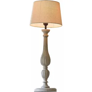 LOBERON Lampe à poser Zepinal, gris vieilli/crème (34 x 34 x 71cm) pas cher