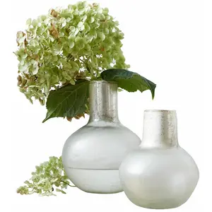 Comparateur de prix : LOBERON Lot de 2 vases Nazira, blanc/argenté (20cm)