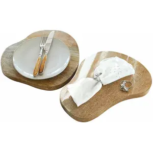 LOBERON Lot de 2 planches à découper Kireval, marron (30 x 30 x 2cm)Vendu parloberon