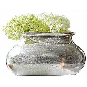 LOBERON Vase Melisique, argenté (29 x 10 x 17cm)