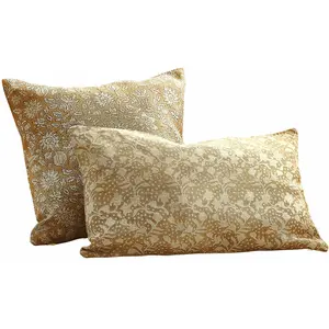 Comparateur de prix : LOBERON Lot de 2 housses de coussin Nalefor, marron (40 x 40cm)