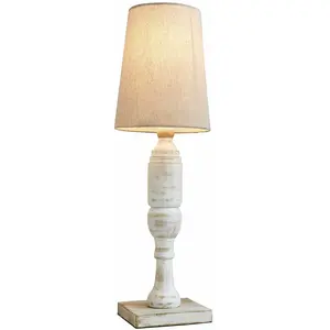 LOBERON Lampe à poser Yernisto, blanc vieilli (20 x 20 x 65cm) pas cher