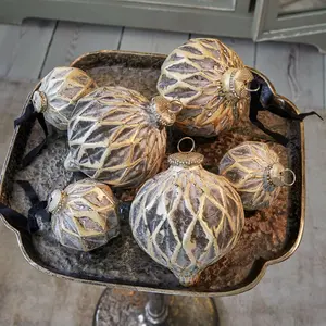 LOBERON Lot de 6 boules de Noël Lunagh pas cher