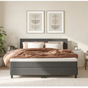 Emma Ensemble Confort Hôtelier 180x200 - Taupe - Lit et Matelas à ress...