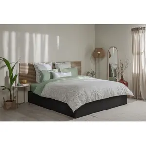 Emma Housse de couette 100% Percale de coton 200x200 - Gris Foncé pas cher