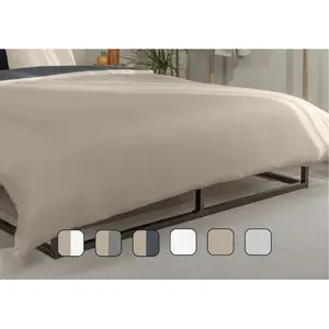 Emma Housse de couette 100% Percale de coton 260x240 Réversible - Blan... pas cher
