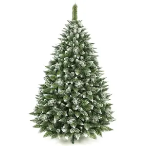 AmeliaHome Sapin de Noël artificiel LEMMY en PVC 280 cm - Arbre de Noel avec support - Arbre décoratif avec pointes blanches et pommes de pinVendu paramazon