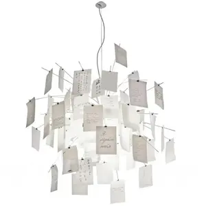 INGO MAURER lampe à suspension ZETTEL'Z 5 (H 600 cm - acier inox, verre satiné résistant à la chaleur et papier japonnais) pas cher