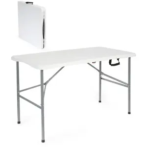 WILTEC Toboli Campingtisch klappbarer Partytisch Klapptisch Tisch Gartentisch 120x60x74cm Weiß