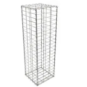 WILTEC Gabion   100 x 30 x 30 cm   Largeur maille 5 x 10 cm   Mur Paroi en pierre, Bordure de jardin, Espalier à Grillage métallique, Clôture, Panier   pour