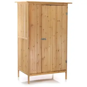 WILTEC Armoire de jardin Porte simple Bois Rangement pour Outils Remis...