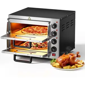 Comparateur de prix : Wiltec - Four à Pizza électrique 2 Étages 3000W avec Pierre réfractair...