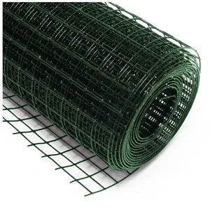 WILTEC Fil de grillage Vert Maille carrée 25x25mm Rouleau 25m Hauteur 100cm Clôture Acier galvanisé