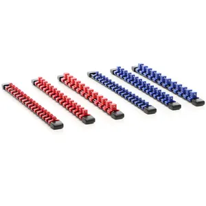 Xpotool - 6x Rangement porte douille pour 86 pièces   350 x 28 x 24 mm   Rack support organisateur de douilles en abs   Organsieur pour 1/2', 1/4' etVendu paramazon