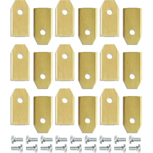 Comparateur de prix : Wiltec - Lot de 18 lames de rechange pour robot tondeuse V1   en Acier inoxydable et Titane   35 x 18 mm   épaisseur 0,75 mm   Tonte de Gazon
