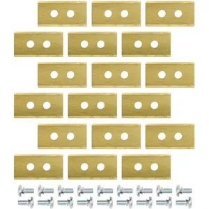 Comparateur de prix : WilTec Lot de 18 lames de rechange pour robot tondeuse V2   en Acier inoxydable et Titane   35 x 18 mm   épaisseur 0,75 mm   Tonte de Gazon Pelouse,
