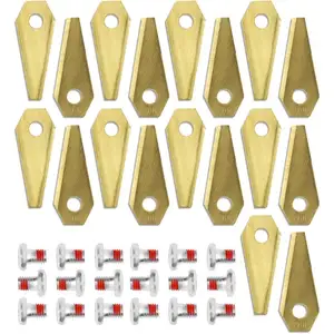 Comparateur de prix : Wiltec - Lot de 18 lames de rechange pour robot tondeuse   en Acier inoxydable et Titane   49 x 19 mm   épaisseur 1 mm   Tonte de Gazon Pelouse,