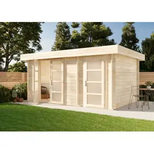 Abri de jardin Modern-E Alpholz 5x4m naturel 28mm 18m² pas cher