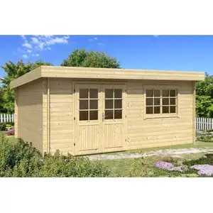 Abri de jardin en bois Spree-28 B Alpholz 5x4m naturel 28mm 22m² avec fenêtre