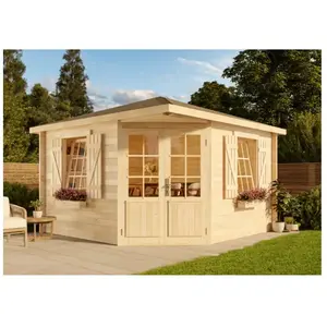 ALPHOLZ Abri de jardin pentagonal Monica Royal Naturel , 40 mm Épaisseur paroi 377 x cm pas cher